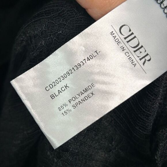 Cider NWT Black Lace Floral Goth Long Sleeve Crop Mesh Sheer Top Womens 4XL - Picture 9 of 13